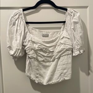 Abercrombie White Puff Sleeve Corset Top Sz M